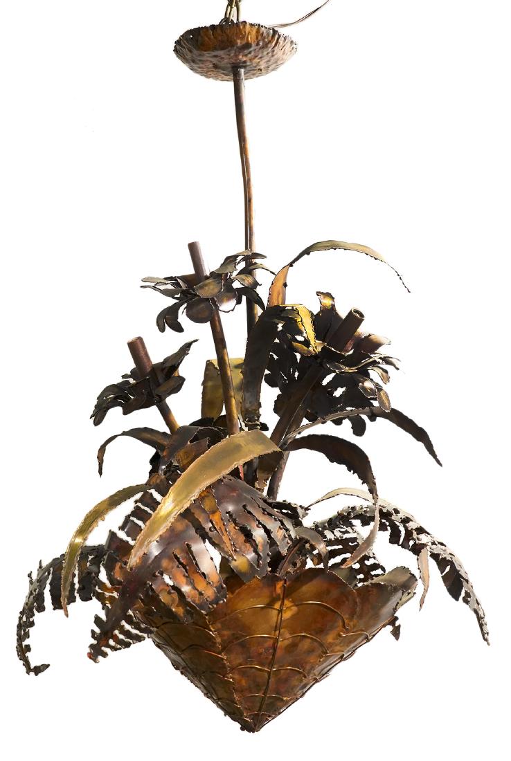 Brutalist Copper Patinated Chandelier (1 of 5)