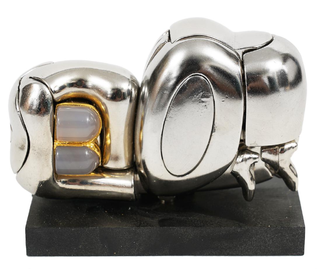Miguel Berrocal 'Mini Zoraida' Metal Sculpture: Miguel Ortiz Berrocal, Spain (1933-2006) 'Mini Zoraida' nickel plated 25 piece sculptural puzzle that locks into place, signed and numbered 3904. Made in Verona, Italy, comes in original box with hard