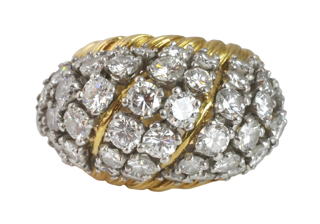 Ladies 18Kt Yellow Gold & Diamond Dome Ring (1 of 6)