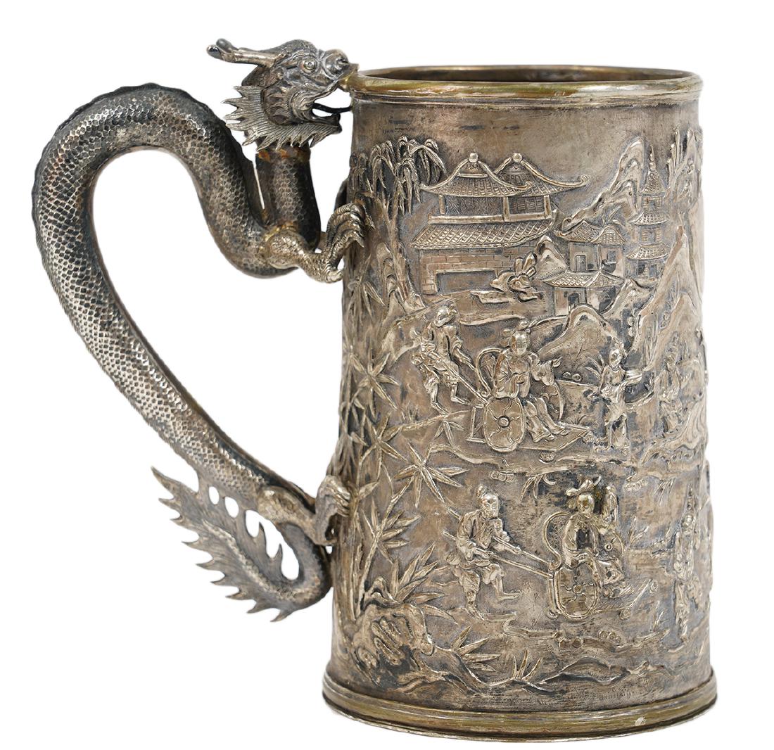 LeeChing Chinese Export Silver Tankard (1 of 12)