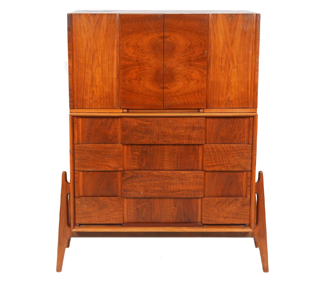 Attrb to Edmond Spence Walnut 2 Piece Dresser (1 of 12)