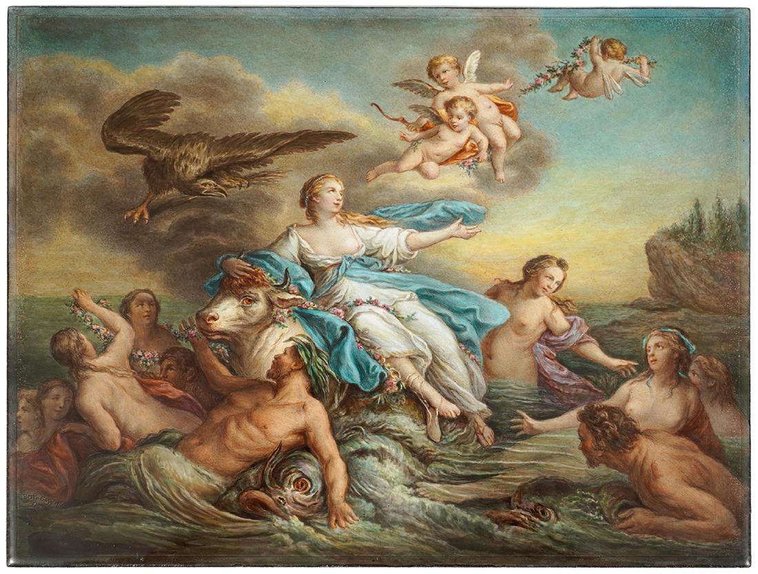 After Coypel Enamel on Metal Painting of Bacchanal (1 of 11)