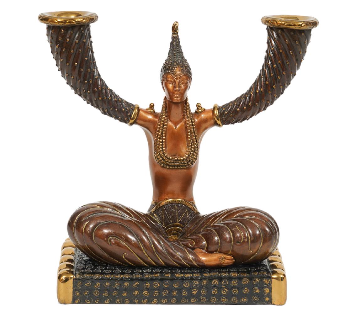 Erte 'Fortunes' Bronze Candle Holder (1 of 11)