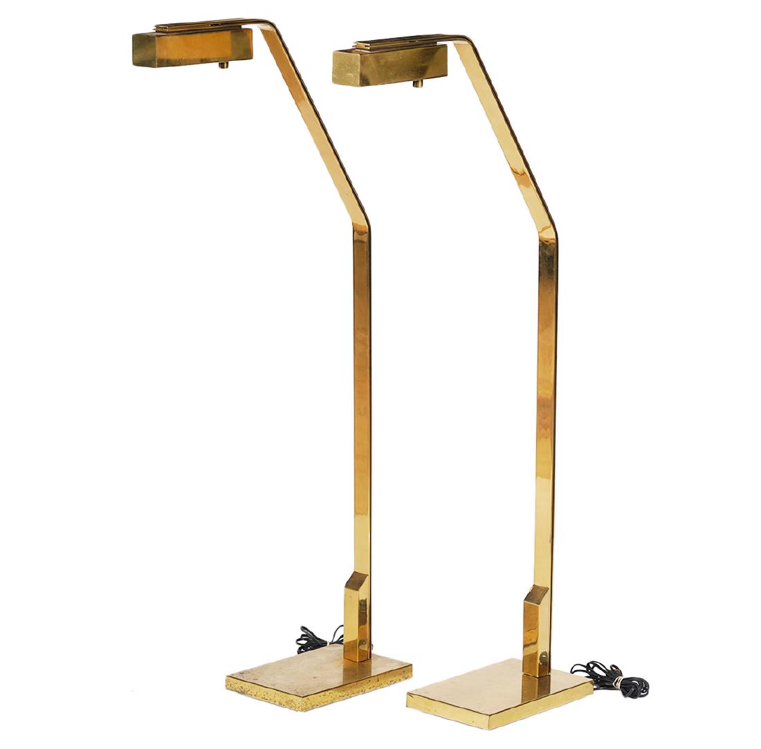 Pair of Casella Mid-Century Brass Floor Lamps (1 of 6)