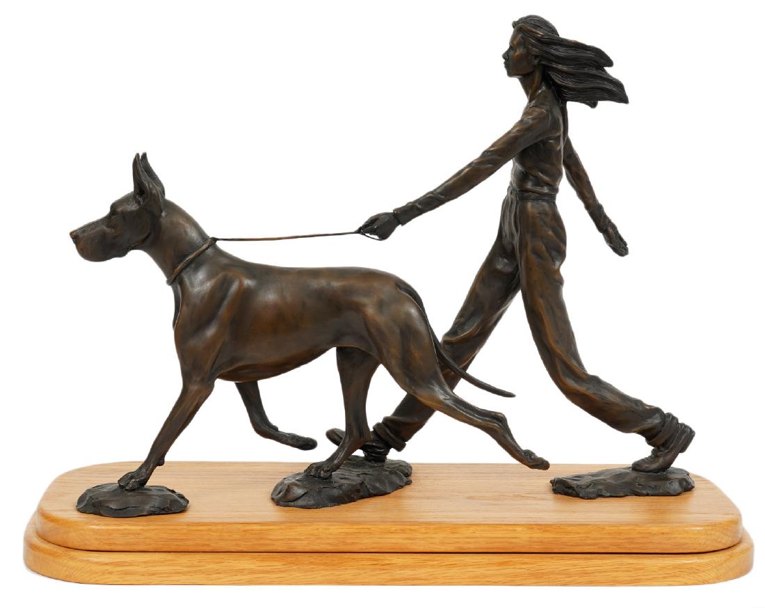 Louise Peterson 'Walking the Dane' Bronze Statue (1 of 10)