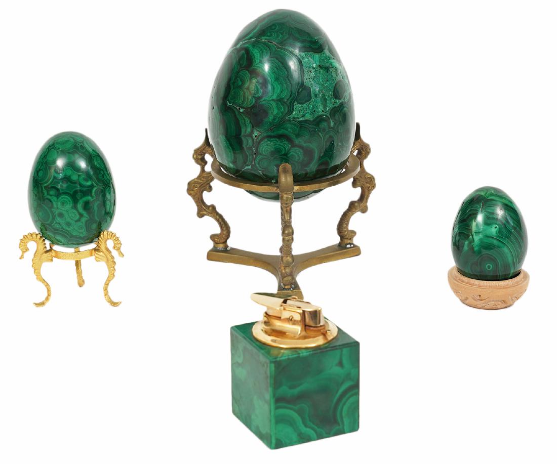 4 Pc. Italian Sculptured Vibrant Green Malachite (1 of 6)