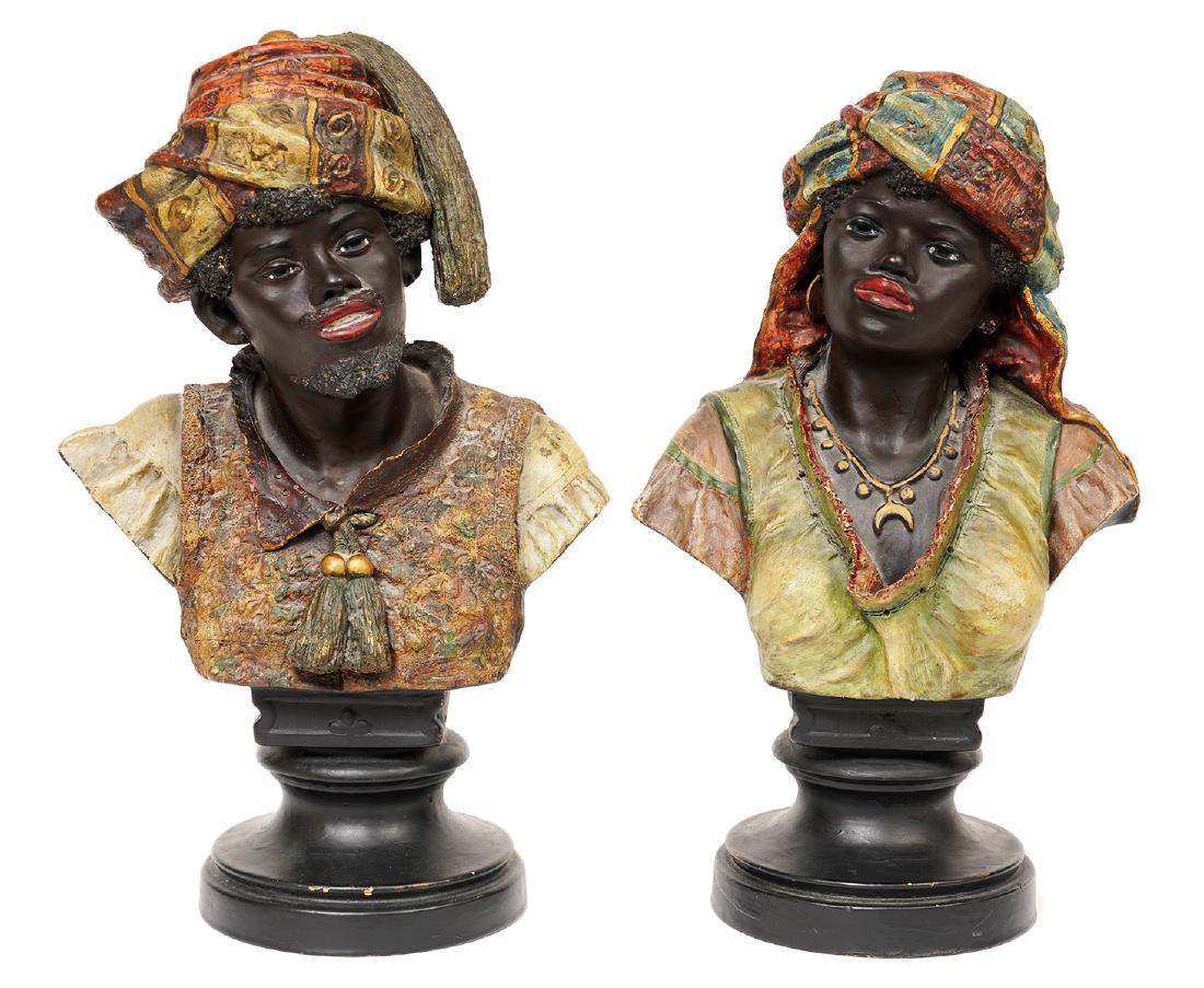 Two 19th C. Terracotta Blackamoor Busts (1 of 10)