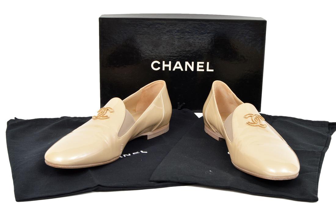 chanel patent loafers