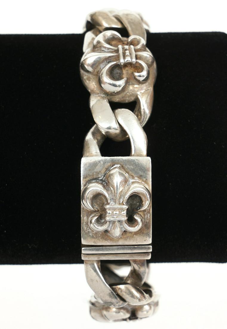 Chrome Hearts Sterling Silver Link Bracelet Circa 1995