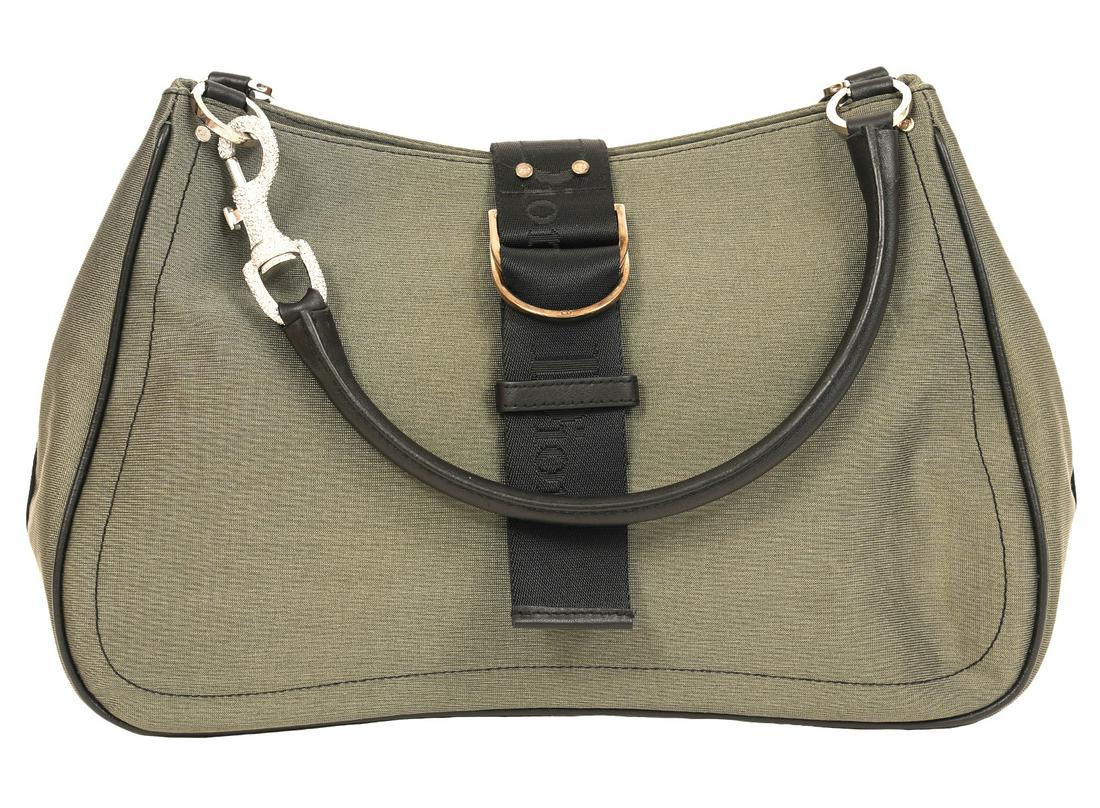 Christian Dior Green Nylon Shoulder Bag (1 of 9)