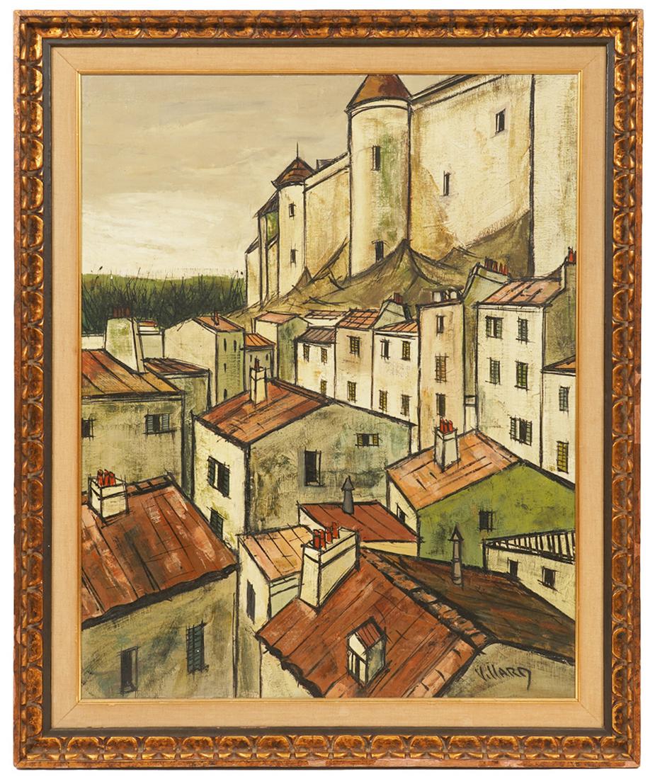 Charles Levier 'Village Rooftops' O/B Painting (1 of 7)