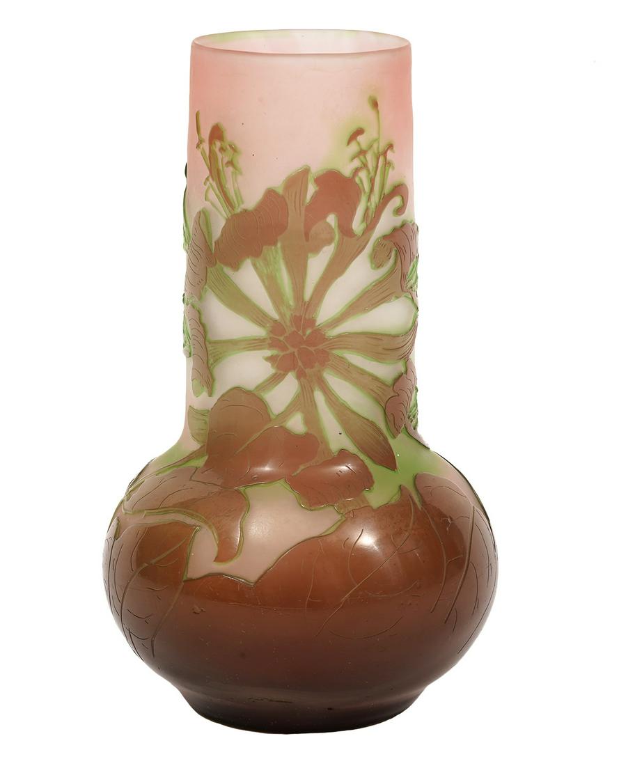 Galle Cameo Art Glass Vase (1 of 6)