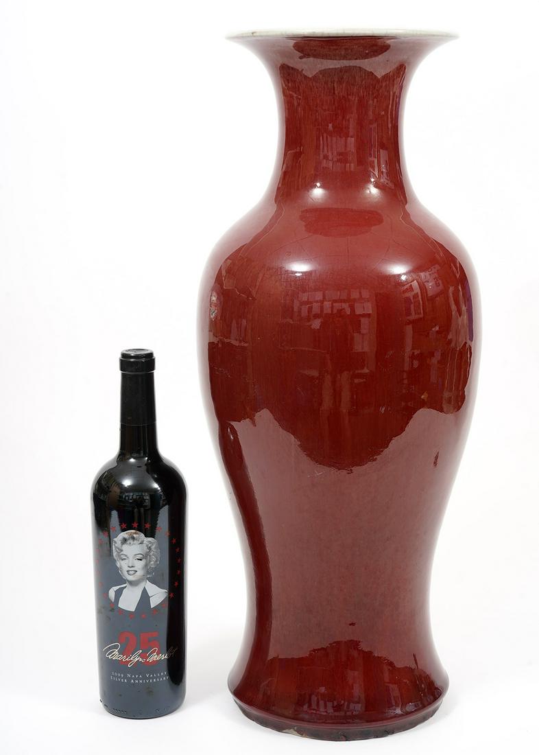 Large Chinese Sang de Boeuf Oxblood Vase (1 of 11)