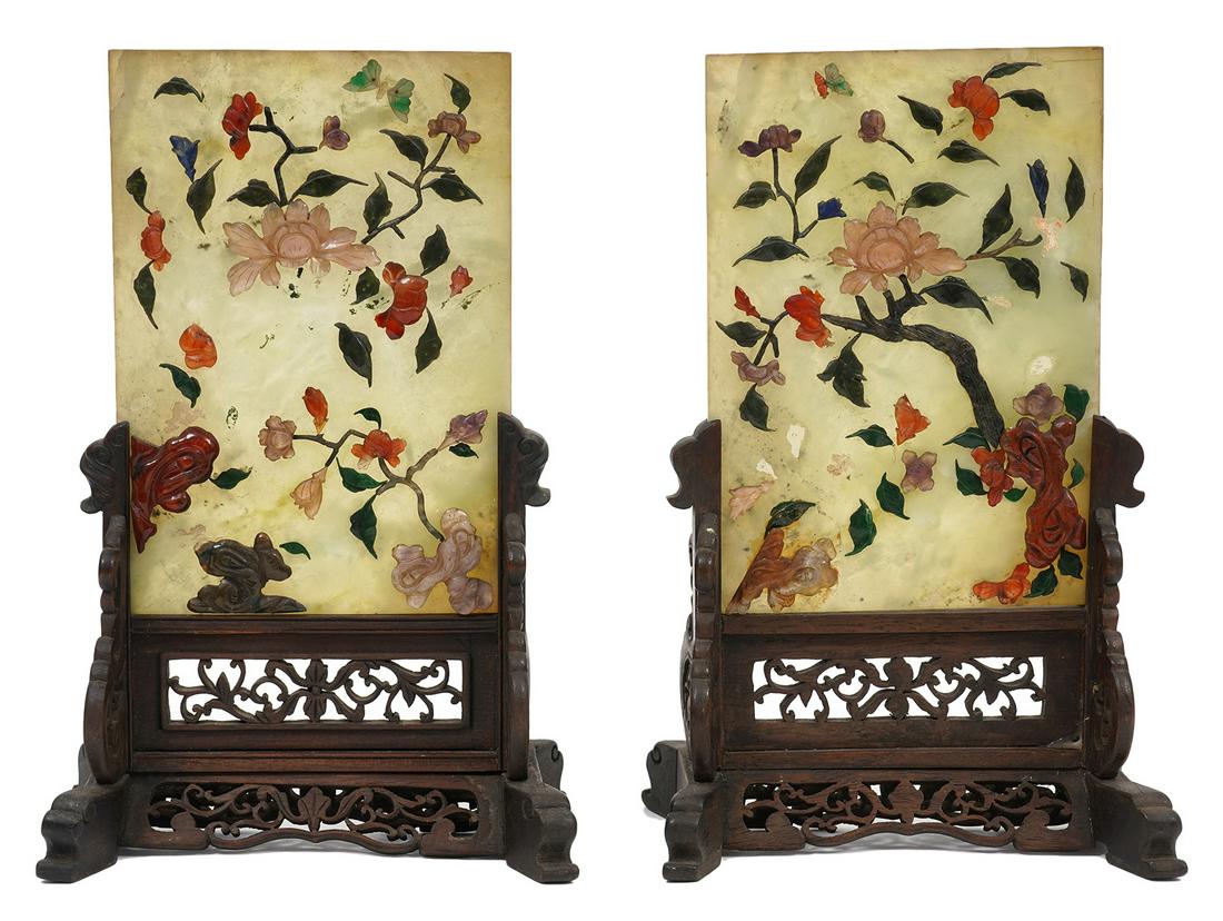 Pr. Chinese Jade & Hardstone Table Screens (1 of 15)