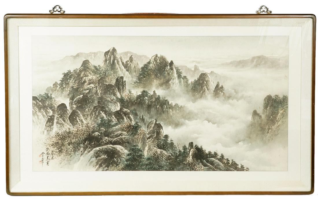 Large Chinese Contemporary Watercolor on Paper (1 of 10)
