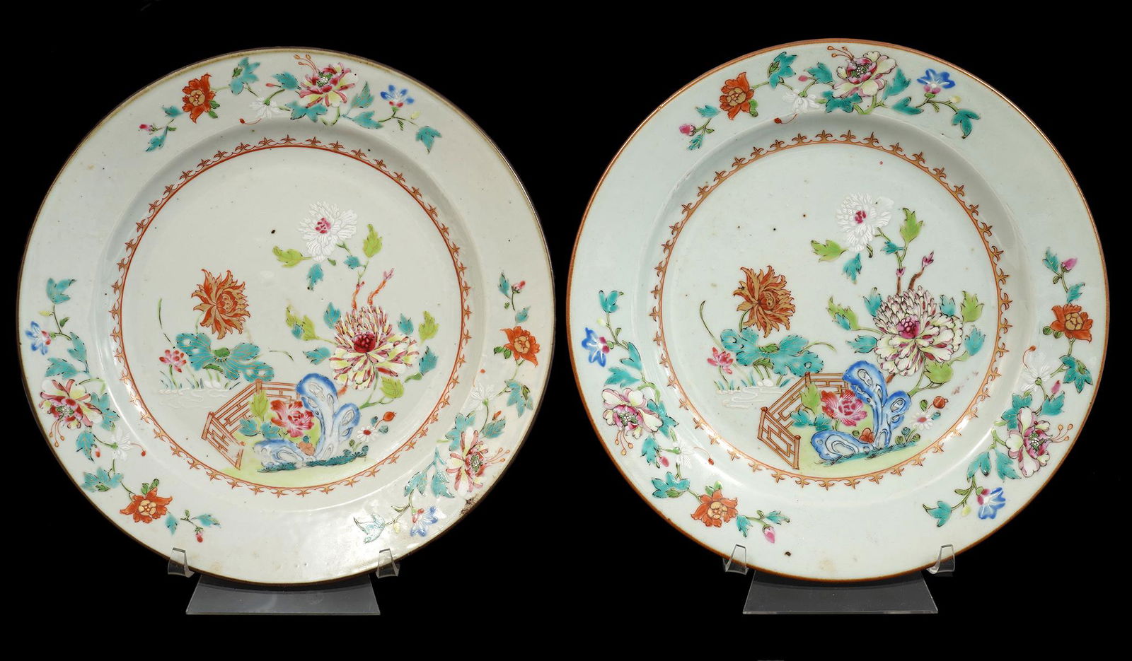 Pair of 18th C. Chinese Export Porcelain Plates (1 of 13)