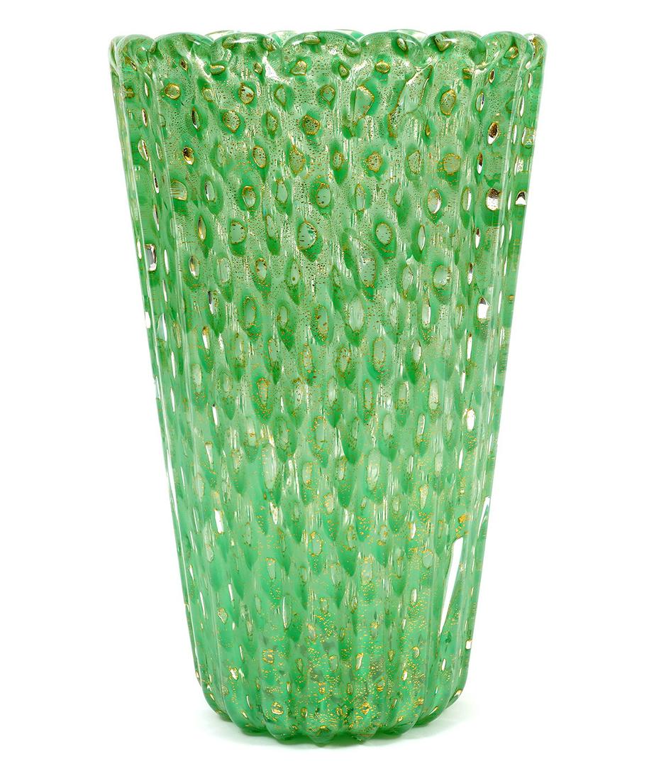 Barovier & Toso Murano Green Glass Vase (1 of 8)