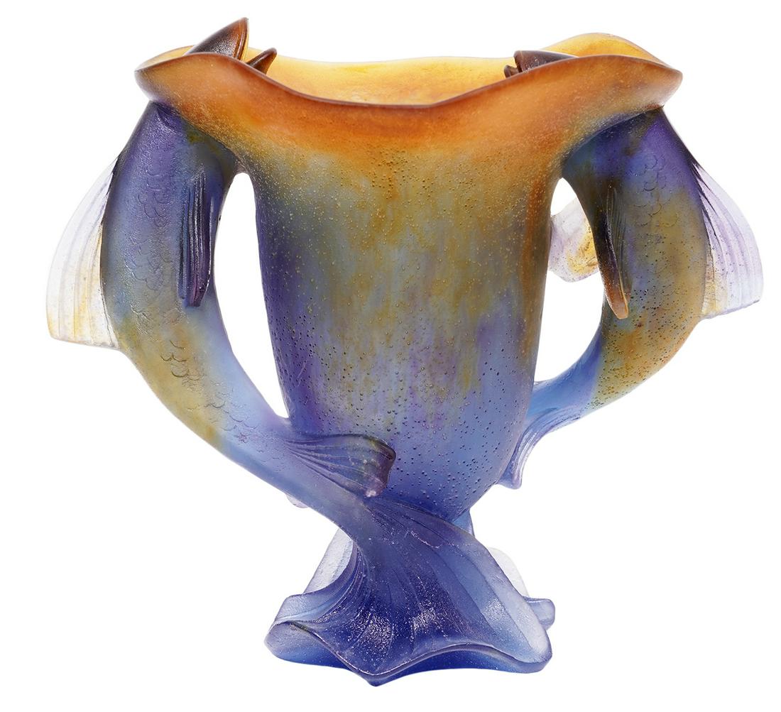 Daum France Pate de Verre Fish Vase (1 of 10)