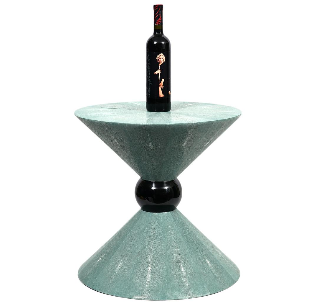 Mid-Century Shagreen Circular Accent Table (1 of 7)