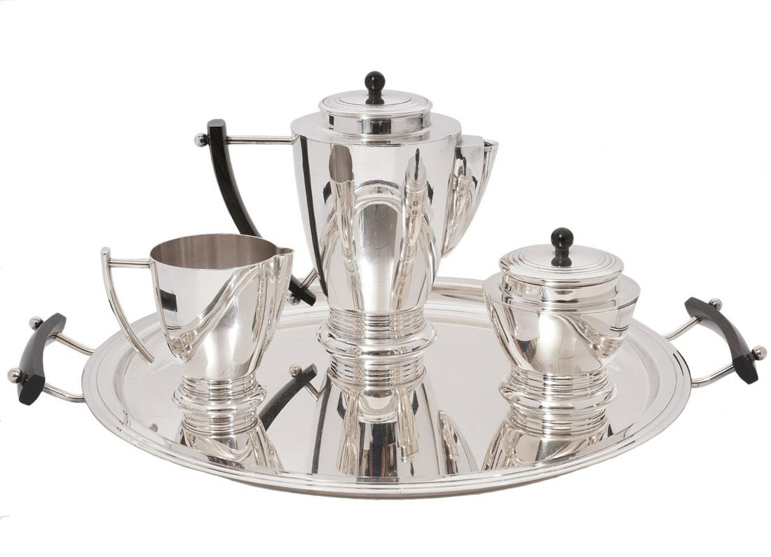 Christofle Art Deco 4 Pc. Tea Set with Tray (1 of 10)