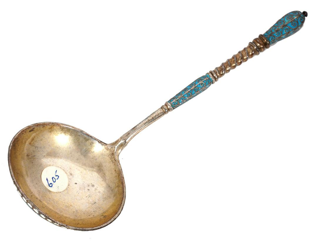 Russian Imperial 84 Silver Enamel Master Spoon (1 of 7)