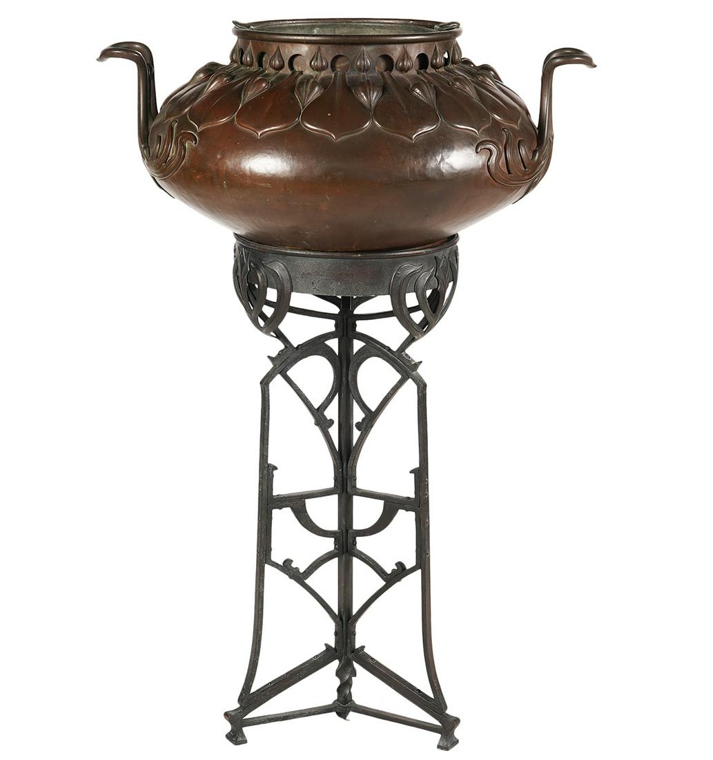 Monumental Copper Jardiniere with Iron Stand (1 of 12)