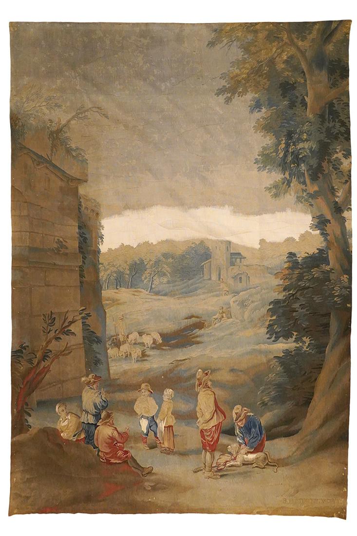 18/19th Ct Flemish Signed Tapestry (1 of 13)