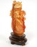 Chinese Amber Snuff Bottle on Wood Base - 2