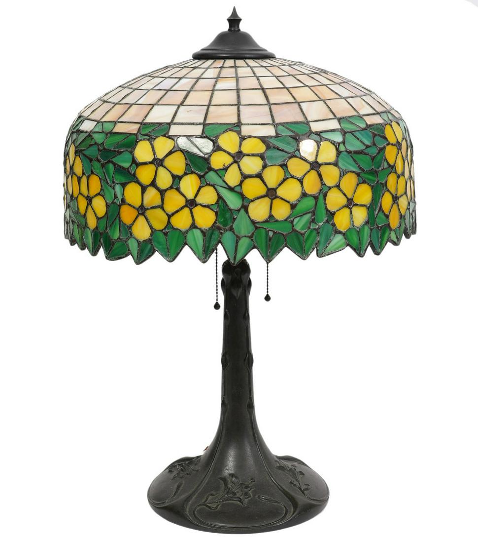 American Glass and Bronze Table Lamp (1 of 10)