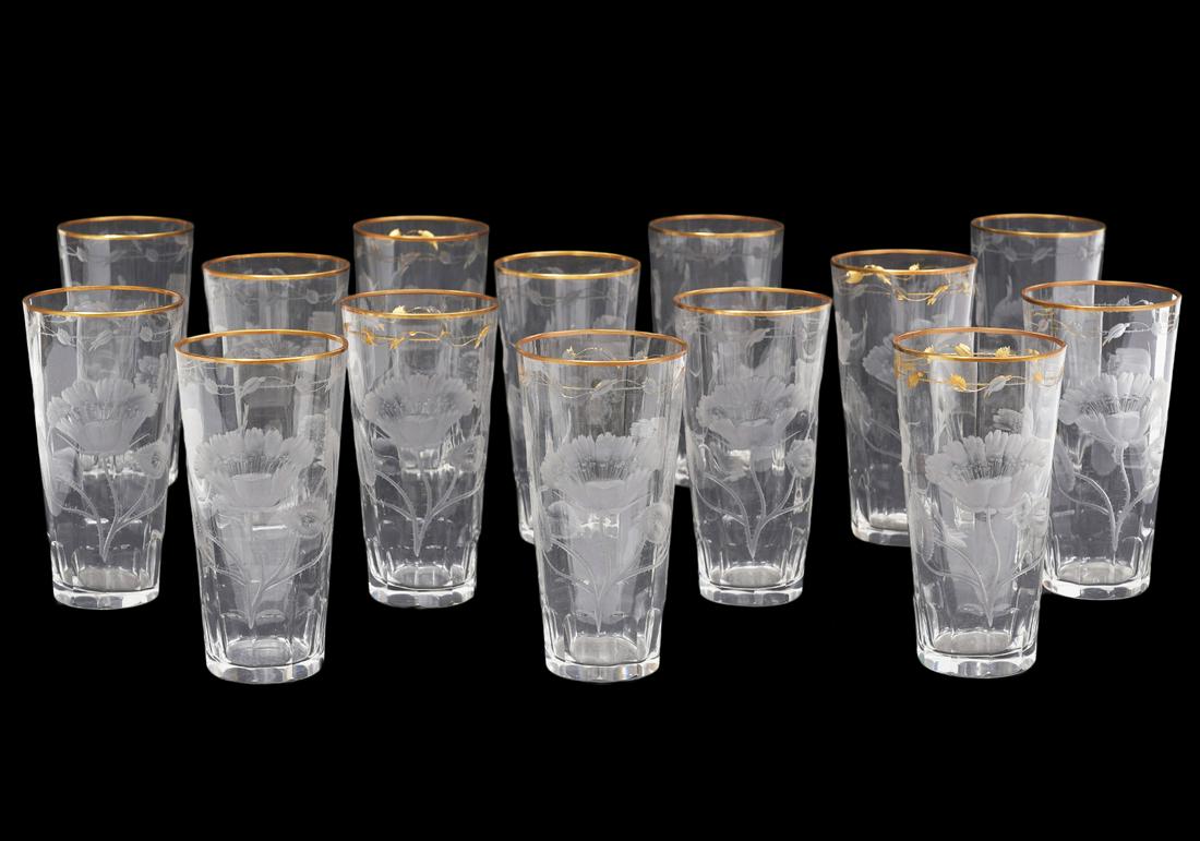 14 Moser 'Paula' Hand Crystal High Ball Glasses (1 of 7)