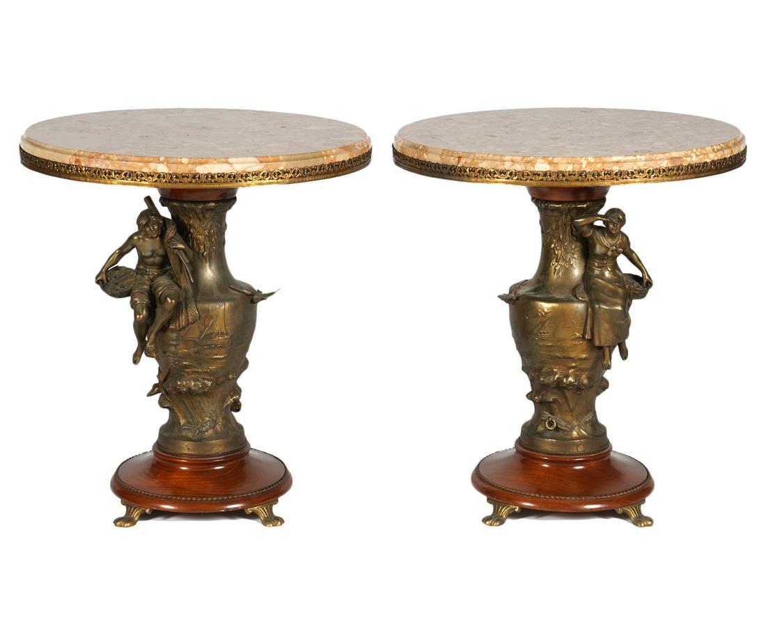 Pr. 19th C. Marble Top Tables Style of Moreau (1 of 8)