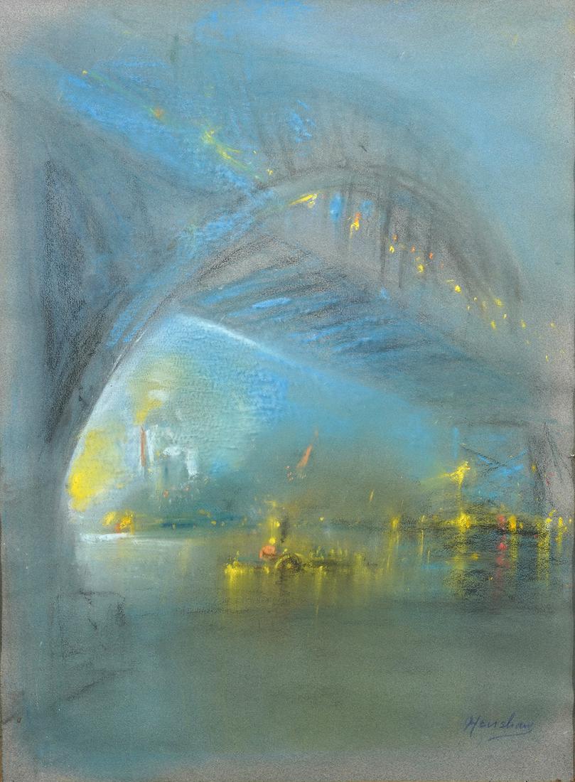 Glenn Henshaw 'New York Harbor' Pastel (1 of 6)