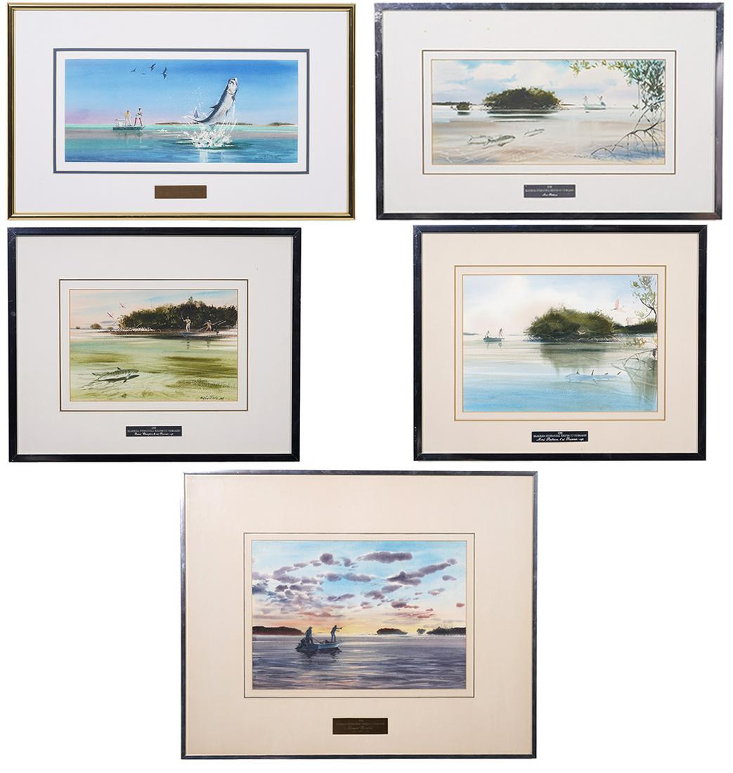5 Millard Wells Framed Watercolors (1 of 16)
