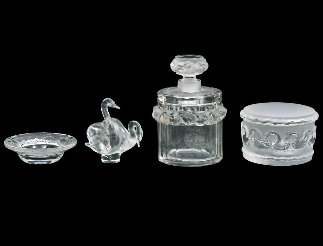 4 Pcs. Lalique Crystal w/ Birds & Swans (1 of 9)