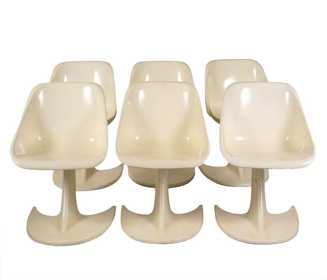 6 Star Trek Fiberglass Chairs Style of Kagan (1 of 7)