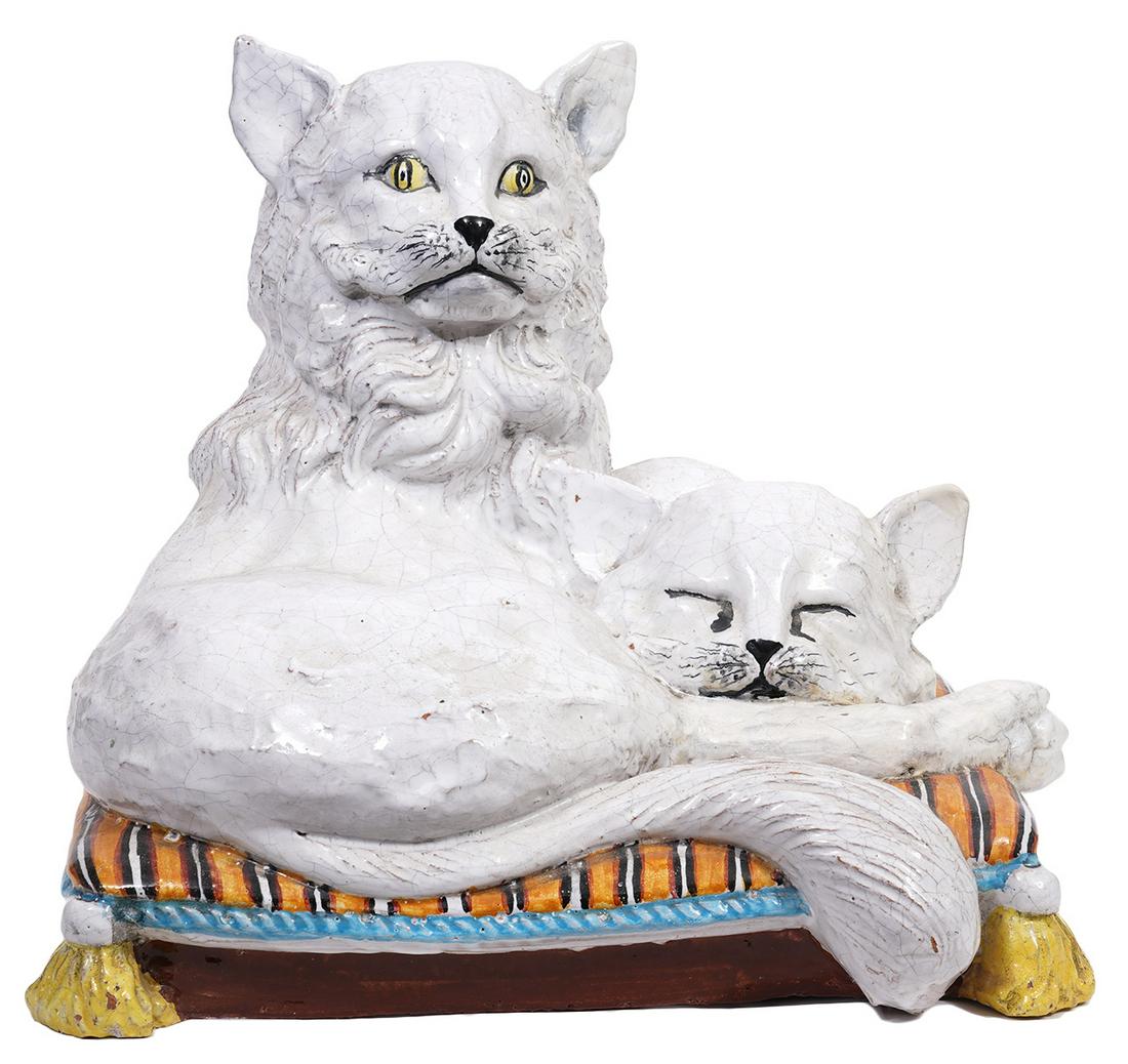 Italian Vintage Ceramic Cat Sculpture (1 of 12)
