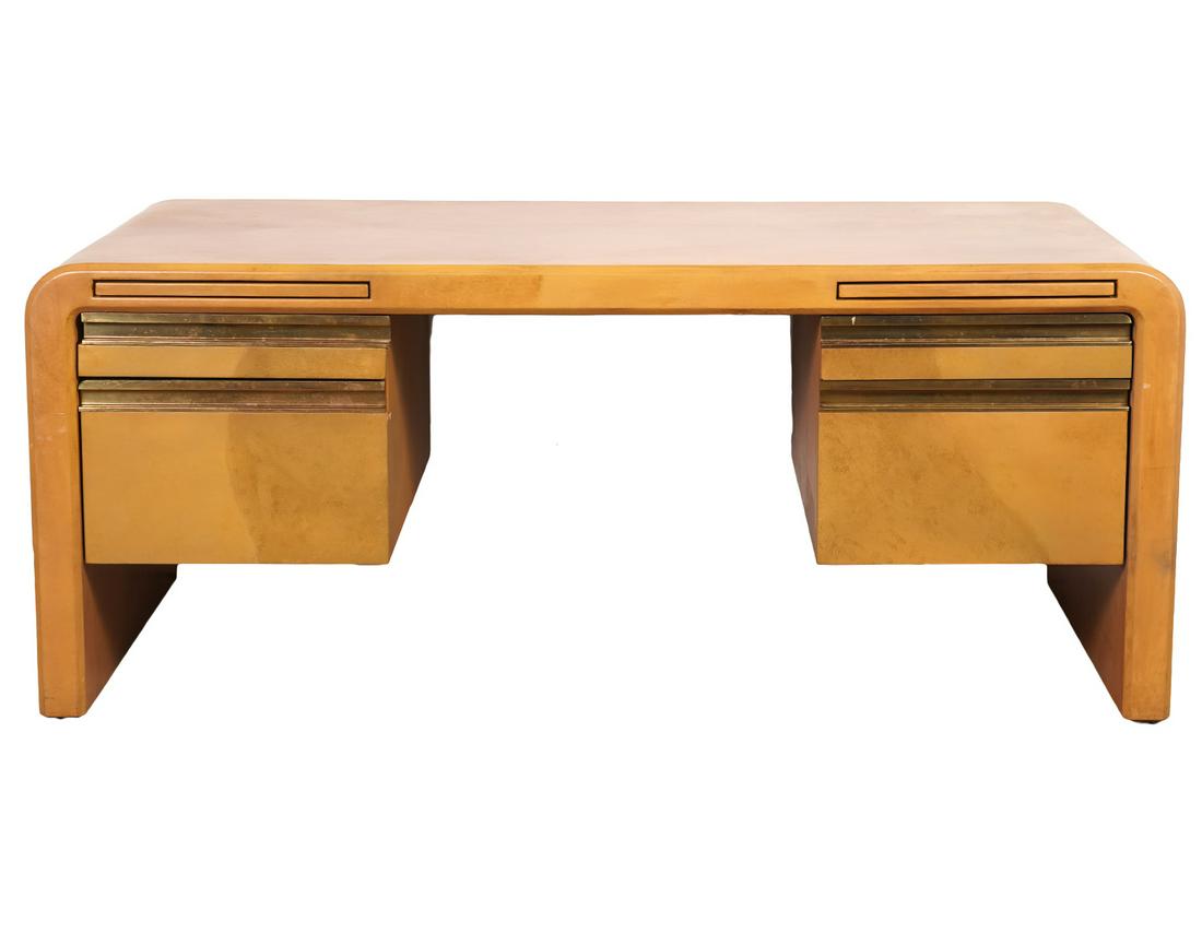 Large Leather Executive Desk By Karl Springer (1 of 12)