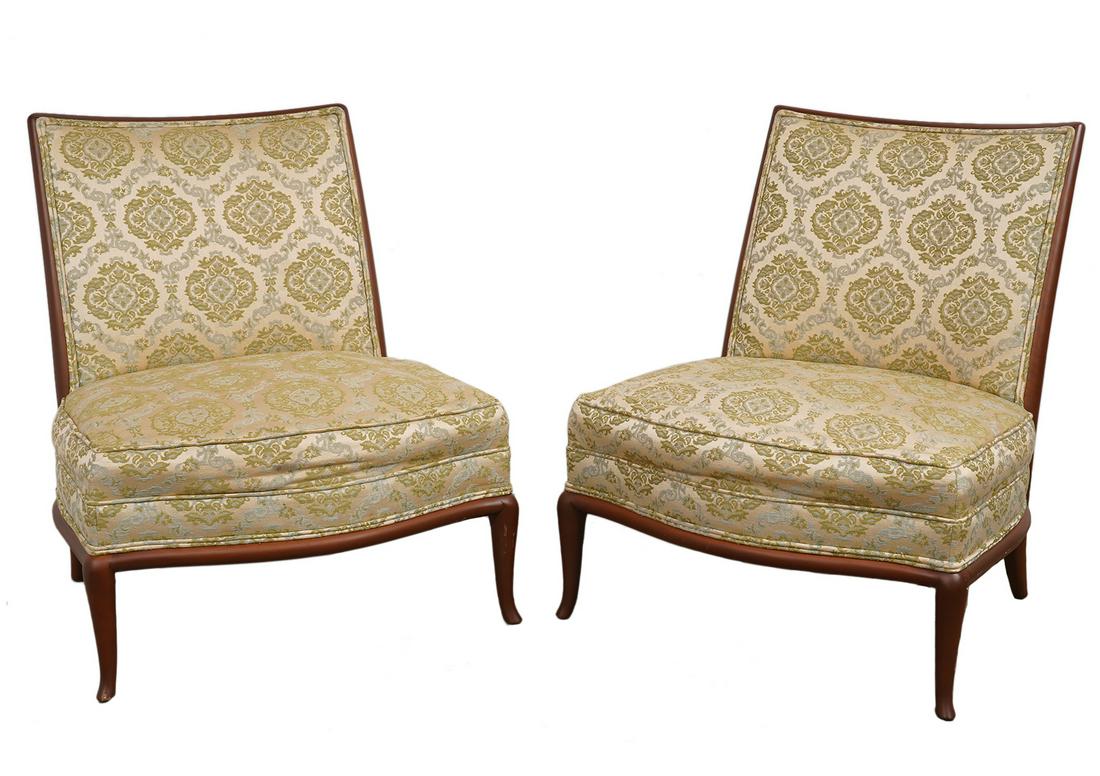 Pr. Unusual Widdicomb Bow Front Slipper Chairs (1 of 6)