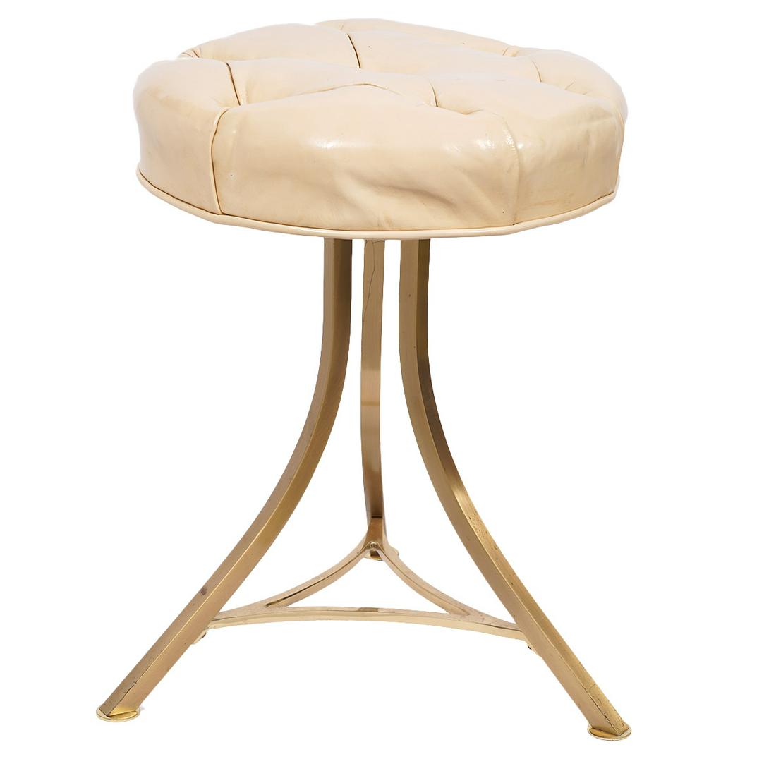Italian Bronze & Patent Leather Vanity Stool (1 of 8)