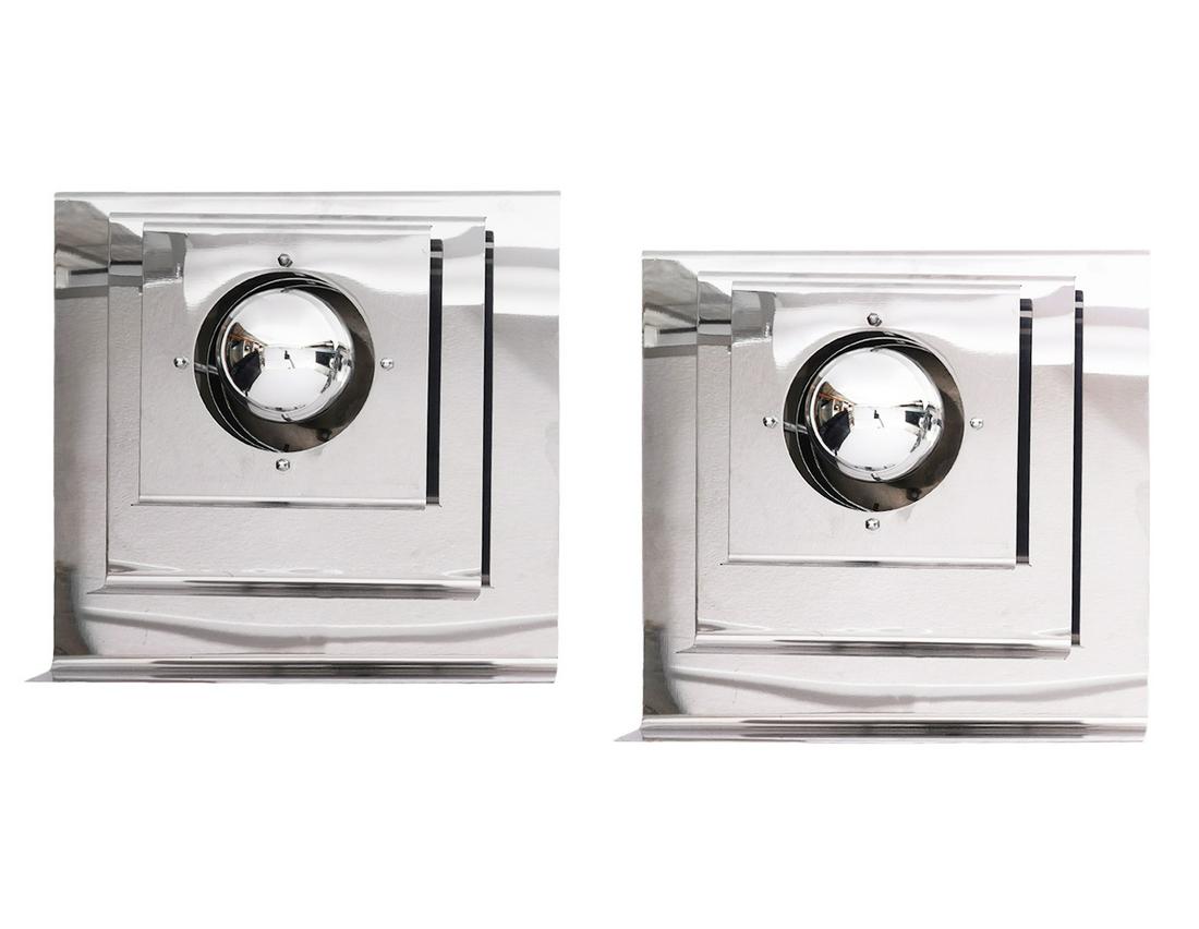 Pr. Chrome Plated Layered Sconces by Sciolari (1 of 5)