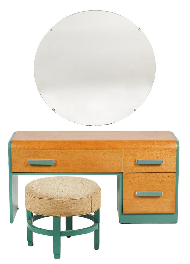 Donald Deskey Vanity, Mirror & Stool (1 of 7)
