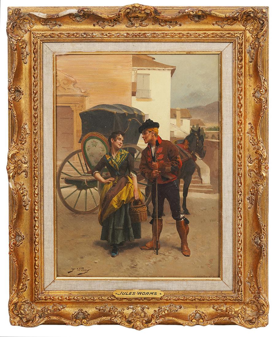 Jules Worm 'Chance Meeting' Oil on Board (1 of 7)