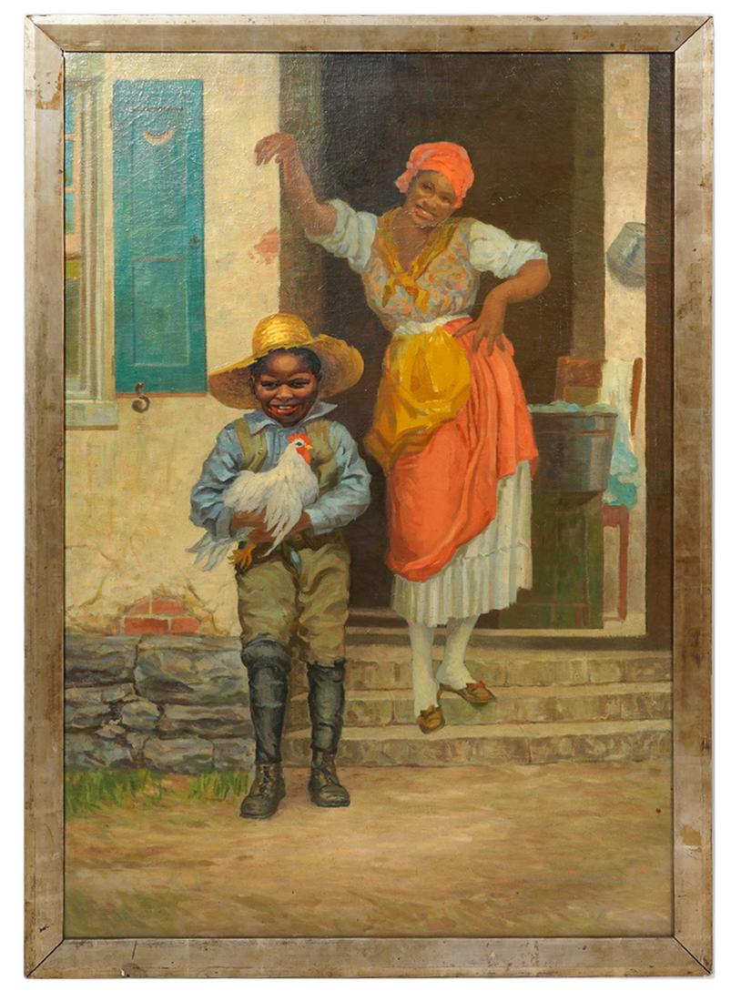 Late 19th C American Folk Art Painting O/C (1 of 5)