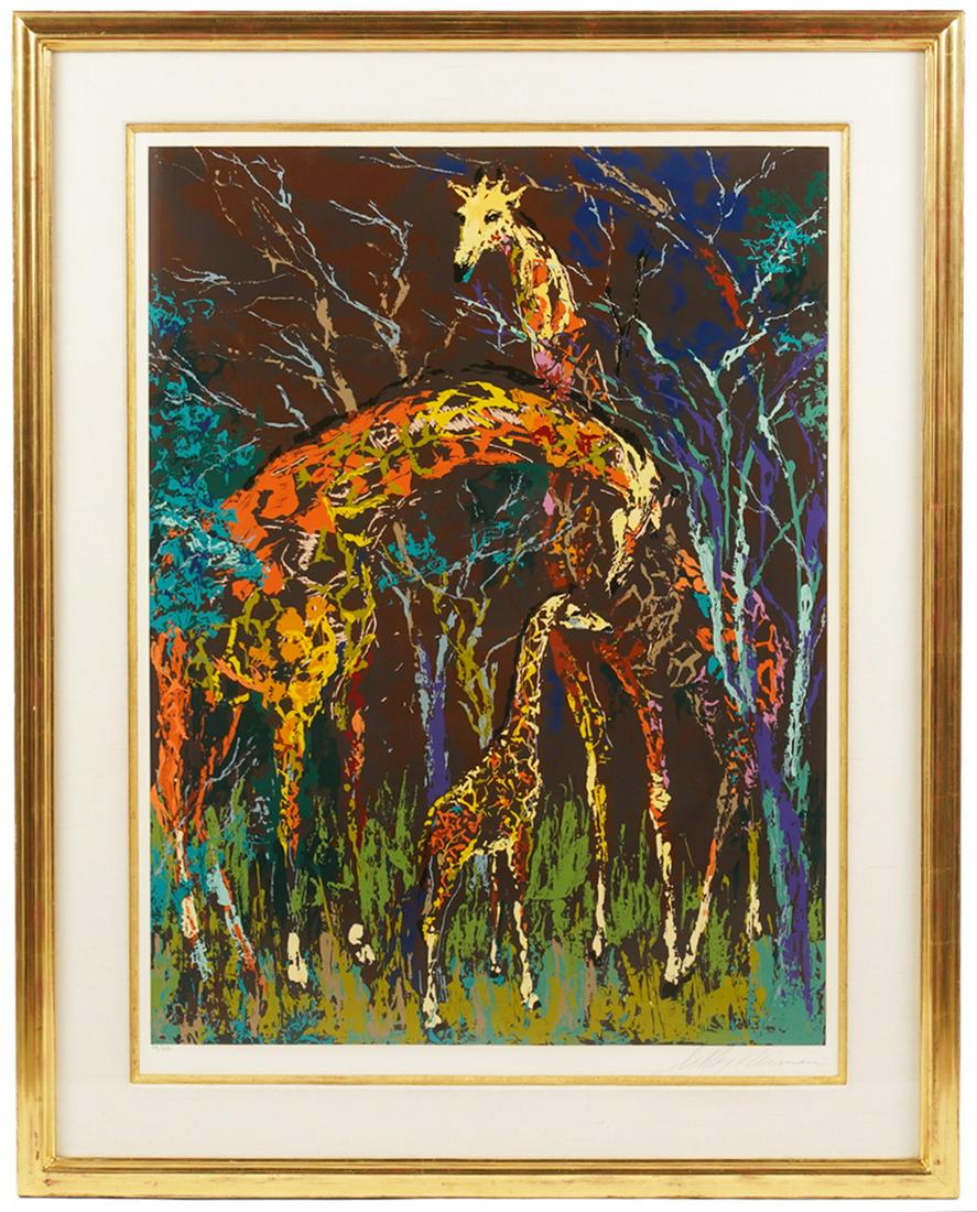Leroy Neiman Serigraph 'Giraffe Family' 1974 (1 of 7)