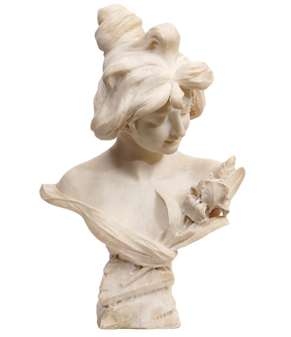 Ernest Battaglia Alabaster Bust of a Female (1 of 8)