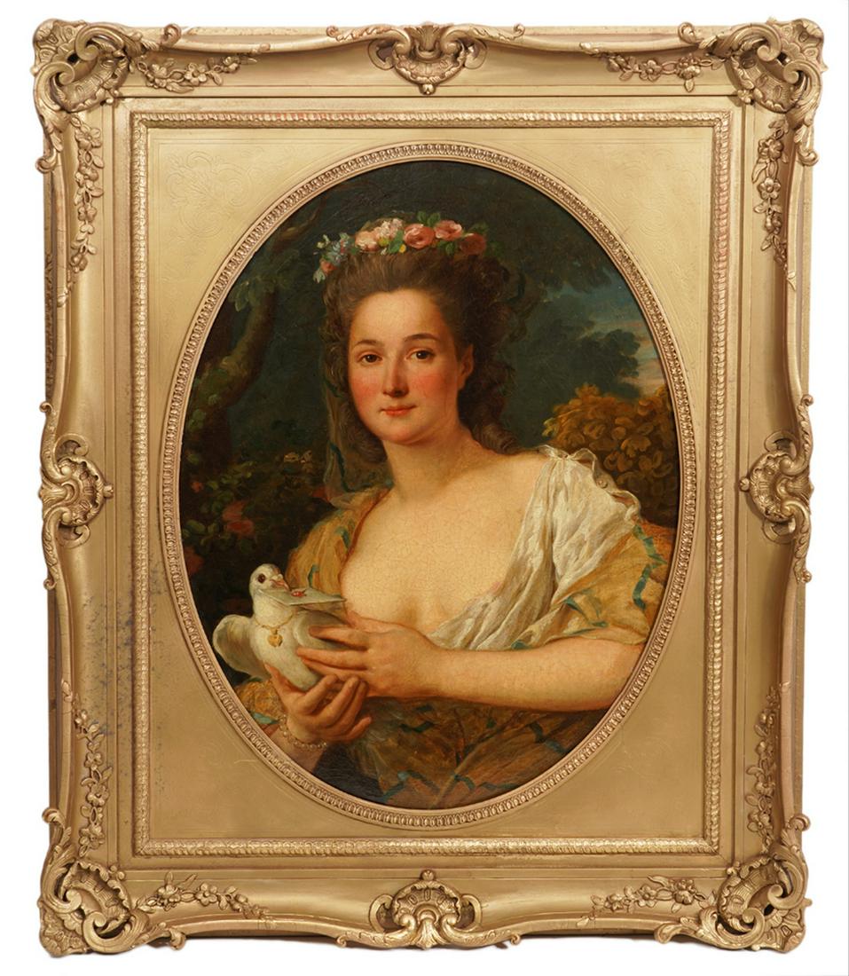 French Old Master 'Portrait de Femme' O/C (1 of 8)