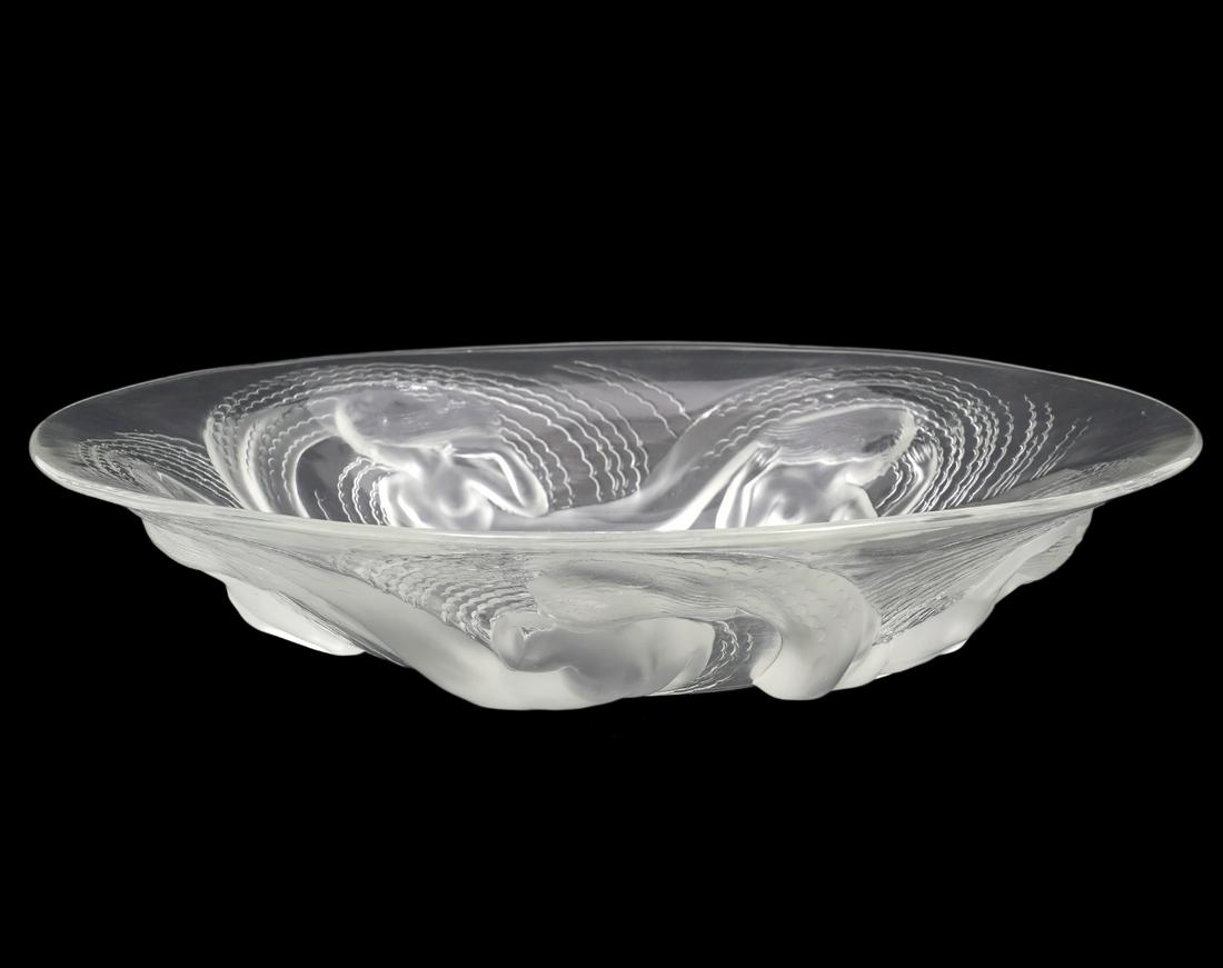 Lalique France Crystal 'Calypso' Shallow Bowl (1 of 6)