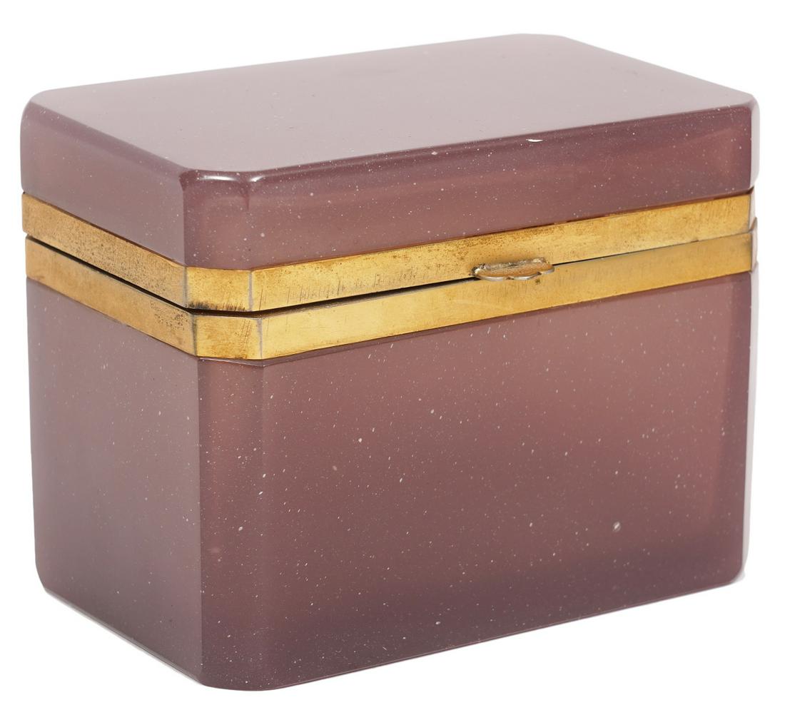 Italian Murano Purple Bronze Mounted Glass Box (1 of 9)