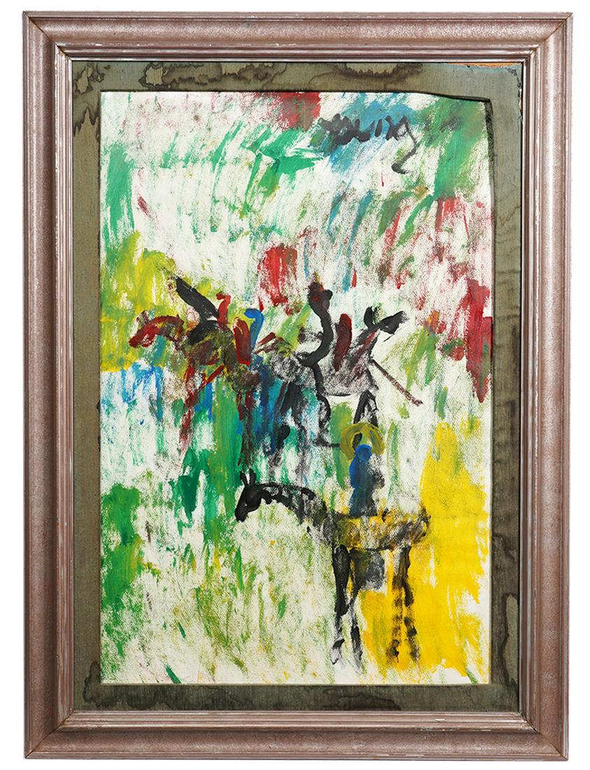 Purvis Young Signed Oil Painting on Paper (1 of 6)