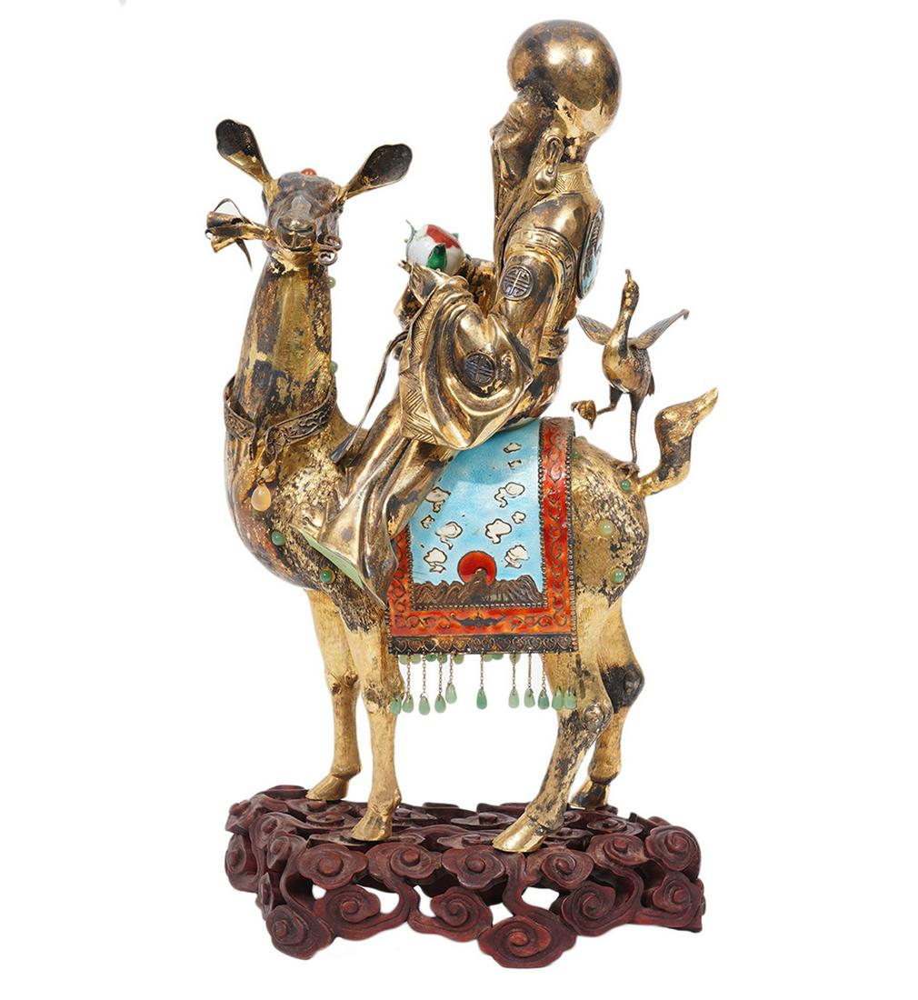 Silver 925 Chinese Immortal Figure On Deer (1 of 18)